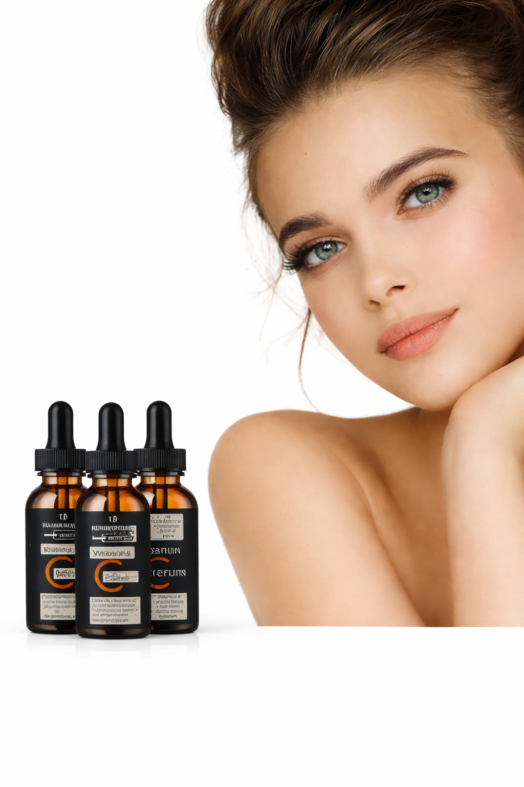 Sérum Facial Iluminador Vitamina C & Àcido Hialurónico Hidratação Profunda. Luminosidade.Anti-Idade