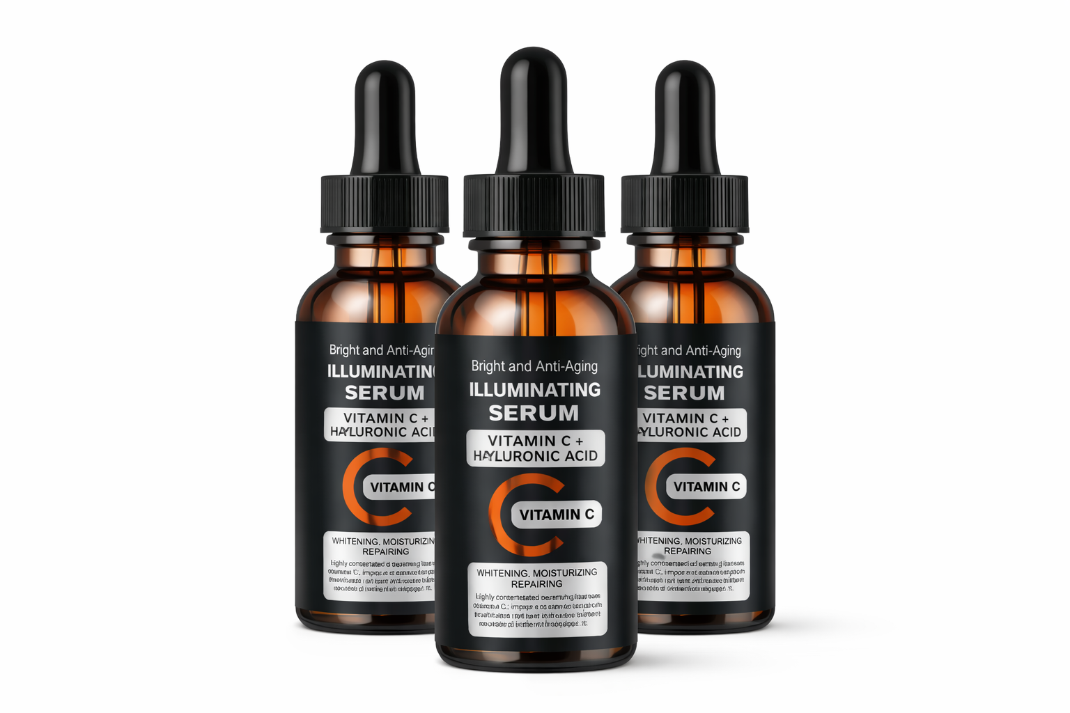 Sérum Facial Iluminador Vitamina C & Àcido Hialurónico Hidratação Profunda. Luminosidade.Anti-Idade